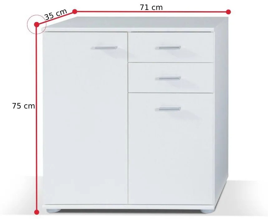 Komoda JEFF 2, 71x75x35, sonoma