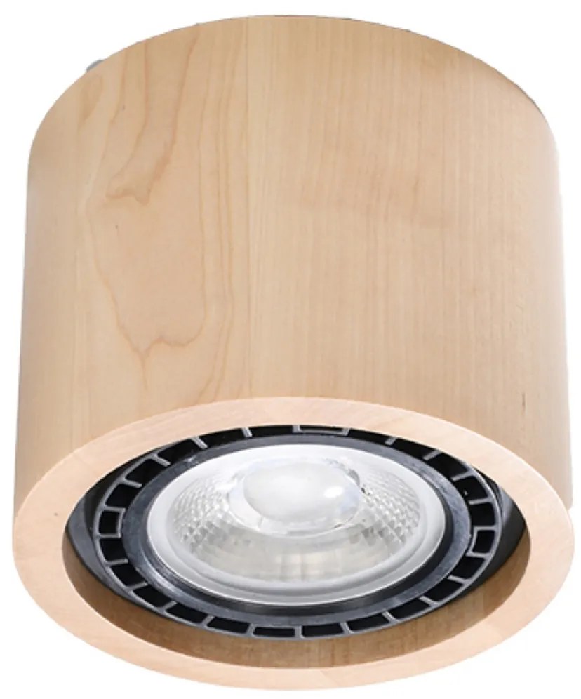 Stropné svietidlo Basic 1, 1x drevené tienidlo