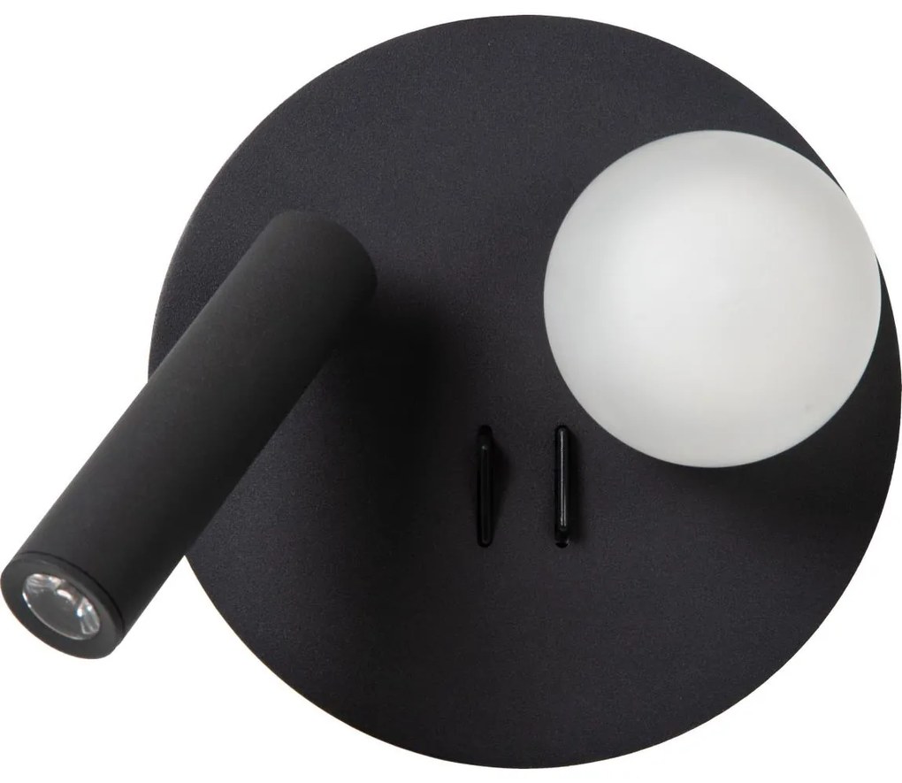 Lucide 77286/02/30 - LED Nástenné svietidlo MATIZ 2xLED/3,5W/230V USB čierna