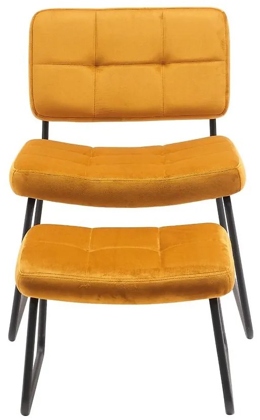 Kreslo s opierkou nôh You&Me Yellow Velvet