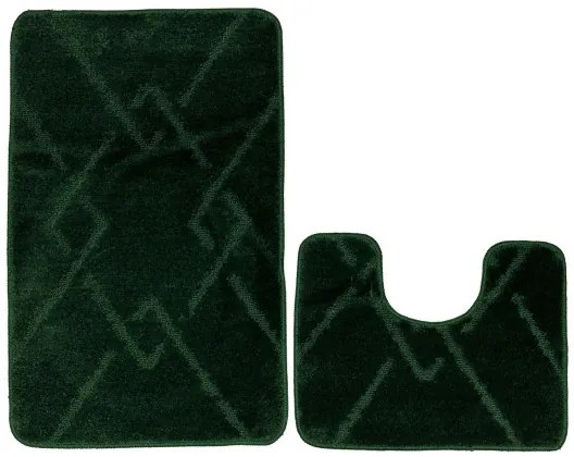 Dvojdielna sada kúpeľňových koberčekov MORENO tmavozelená