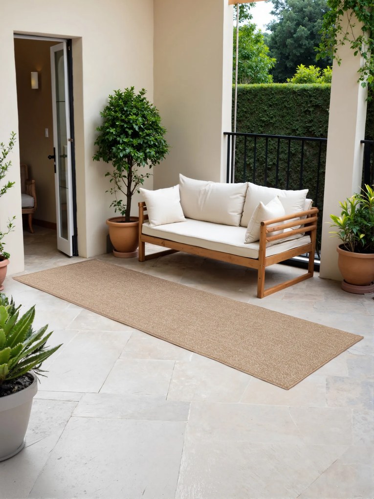 NORTHRUGS, Koberec behúň Duet Kona 106250 Beige/White - na von aj na doma, 80x250, béžová, chodba / predsieň