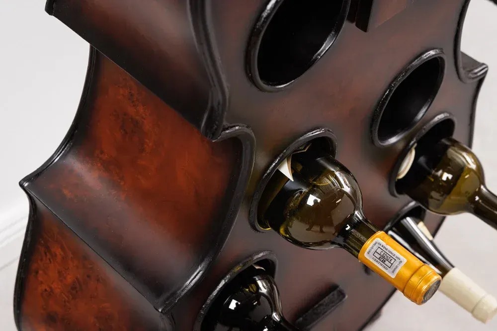 Invicta Interior - Extravagantný stojan na víno CELLO 133 cm hnedý, borovica