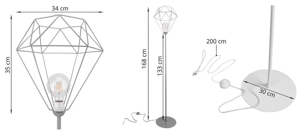 Stojacia lampa Fusion, 1x drôtené tienidlo (výber zo 4 farieb), d