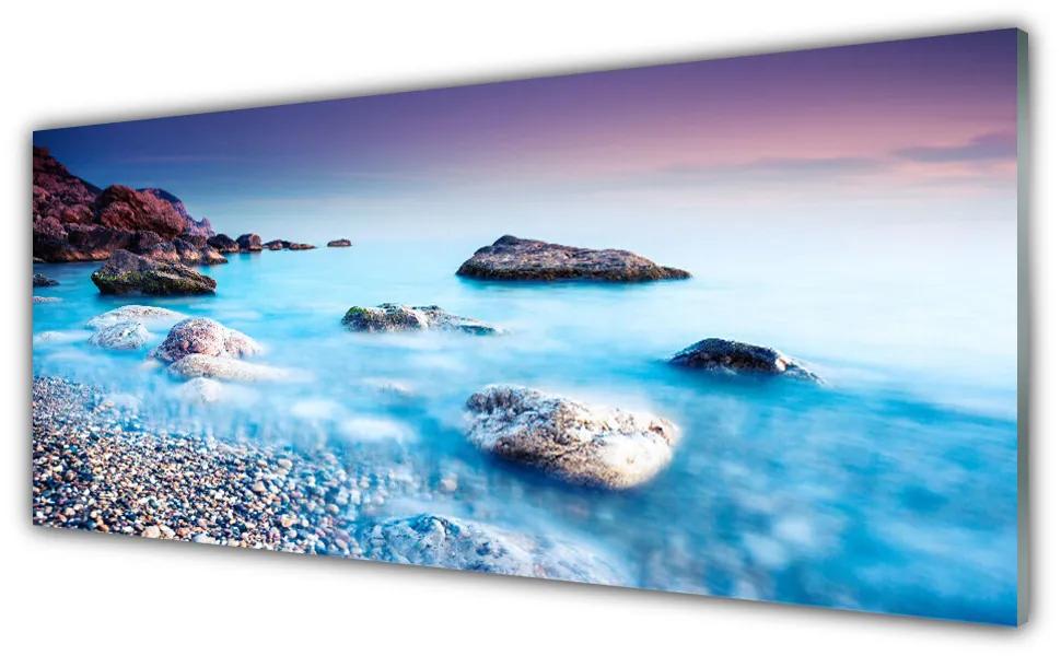 Obraz na akrylátovom skle More kamene krajina 125x50 cm