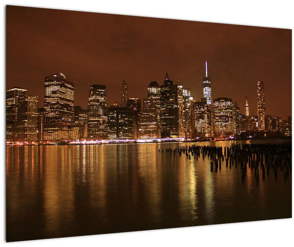 Obraz nočného mesta (90x60 cm)