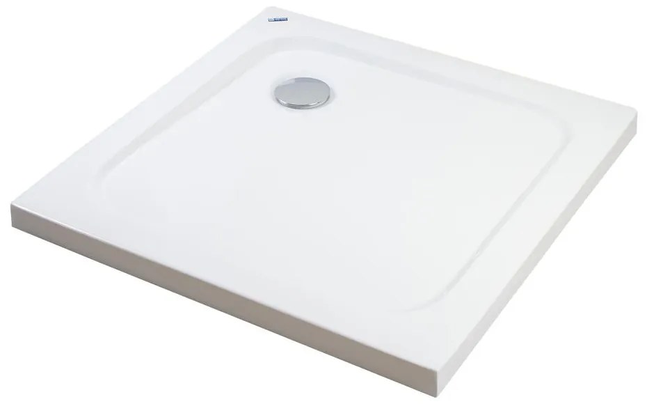 Coria 80x80x5 cm Štvorcová, akrylová sprchová vanička, so sifonom