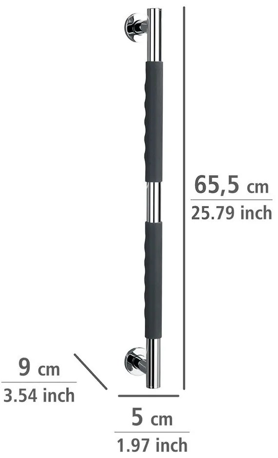 Nástenné madlo do kúpeľne z nehrdzavejúcej ocele Secura – Wenko