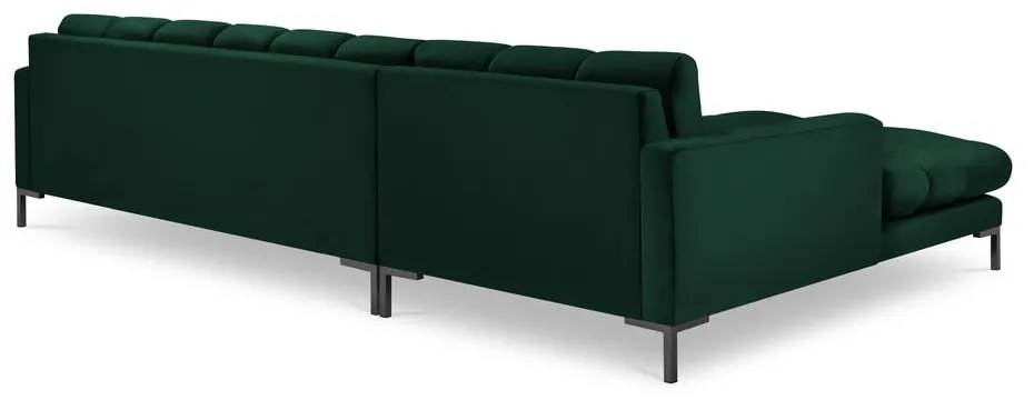 Tmavozelená zamatová rohová pohovka Cosmopolitan Design Bali, ľavý roh