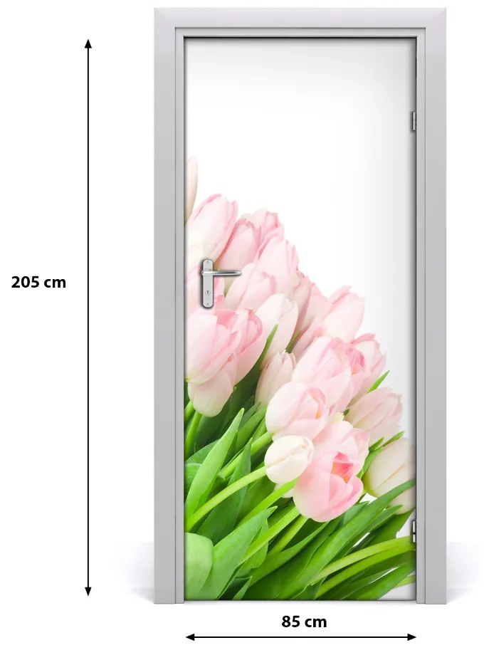 Fototapeta na dvere ružové tulipány 85x205 cm