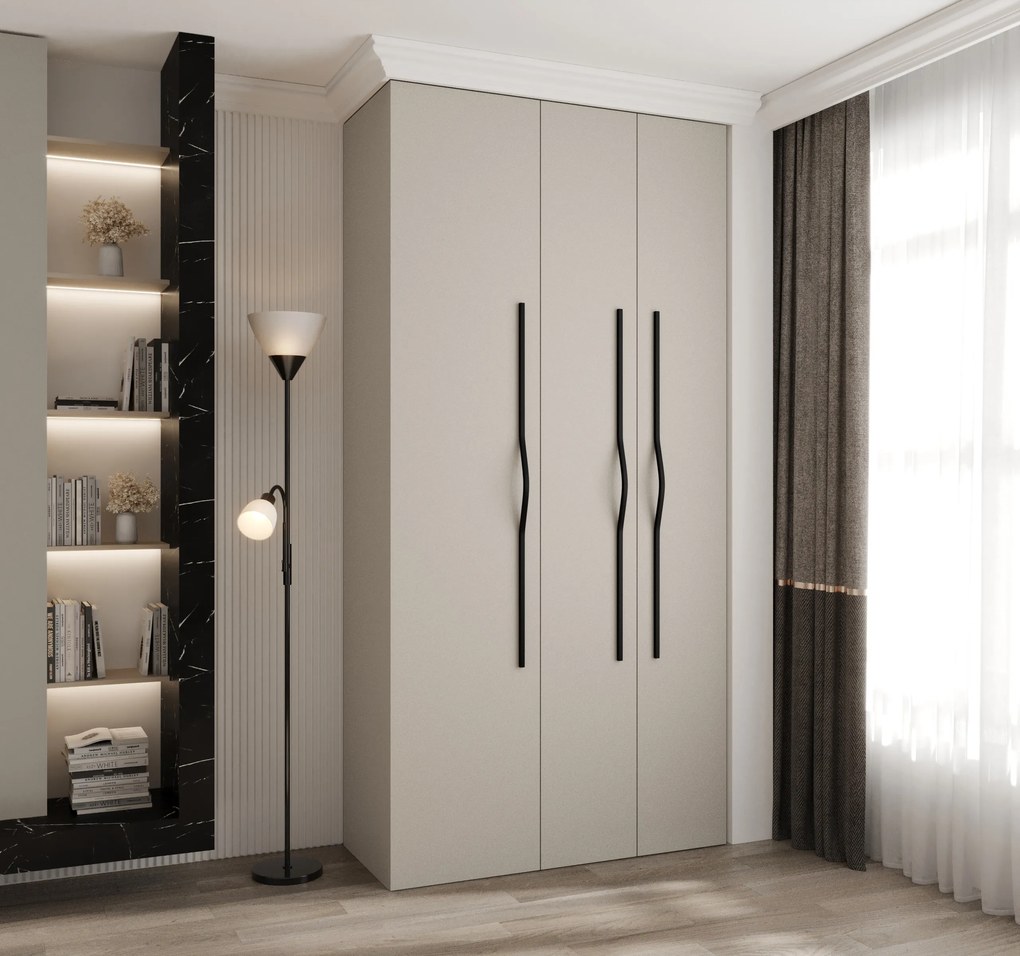 Šatníková skriňa 120 cm Carmela 50-2 (kašmír + čierna). Akcia -19%. Vlastná spoľahlivá doprava až k Vám domov. 1126731