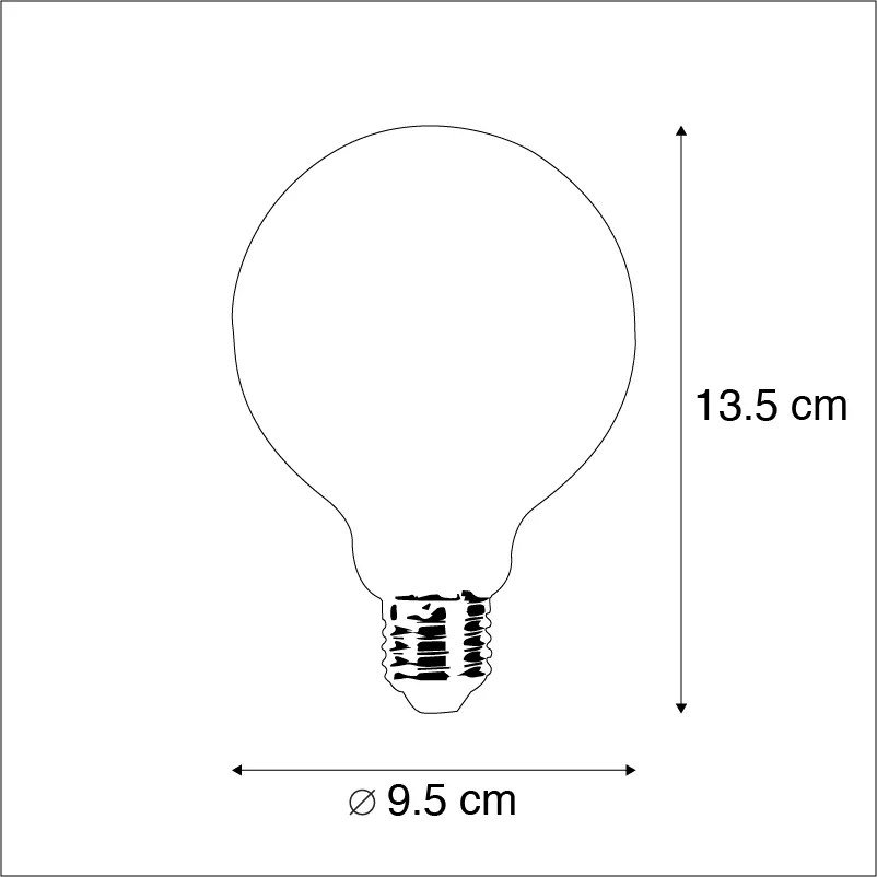 Sada 5 stmievateľných LED žiaroviek E27 G95 5W 470lm 2700K