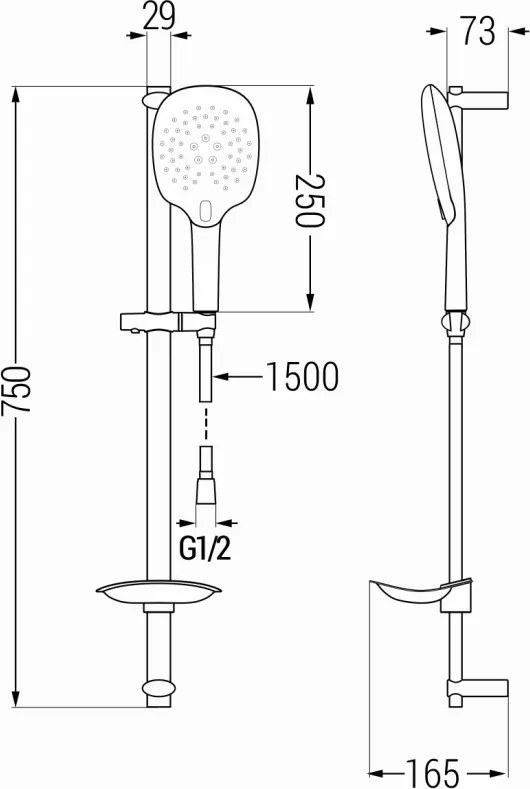 Mexen sprchový set DB22, čierna, 785224584-70