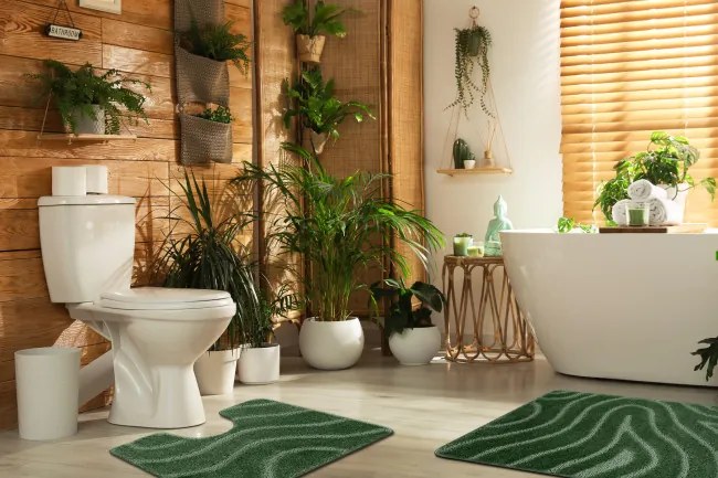 Sada kúpeľňových koberčekov SUPREME WAVES vlny, zelená