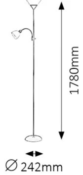 Rabalux 4188 - Stojacia lampa ACTION 1xE27/100W+1xE14/25W/230V hnedá