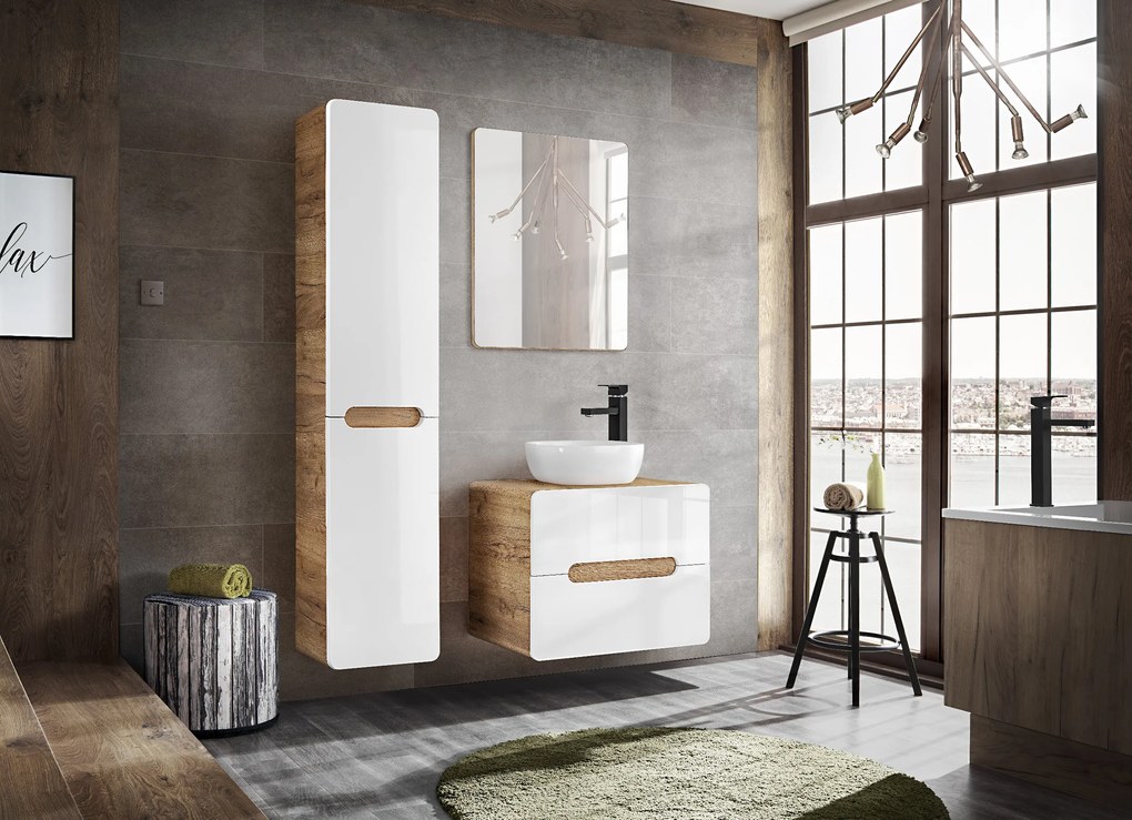 Comad Kúpeľňová skrinka pod umývadlo Aruba White 60 dub craft/biela