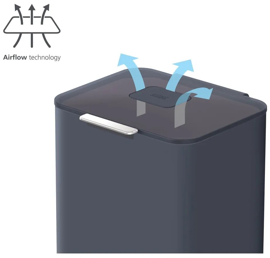 Grafitovosivý kôš na triedený odpad Joseph Joseph Totem Max, 60 l