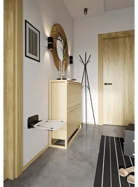 Ravak B8F0000060 - Sklopné sprchové sedátko OVO čierne