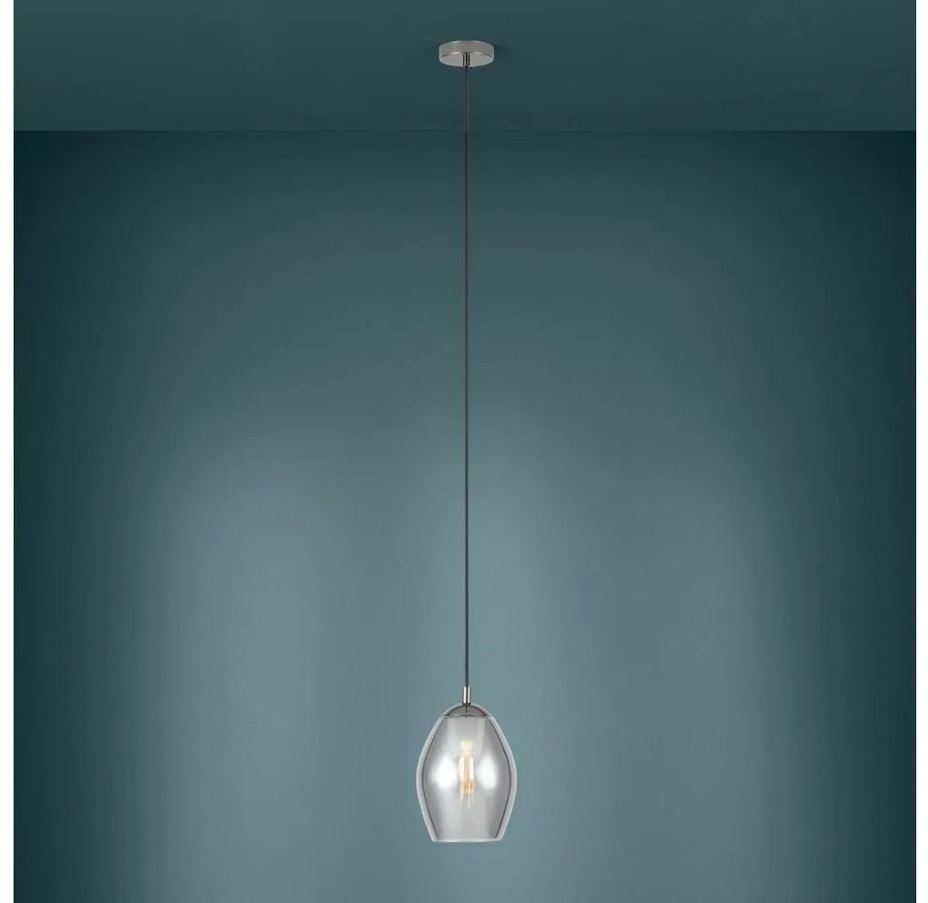 Eglo 39564 - Luster na lanku ESTANYS 1xE27/60W/230V dymová