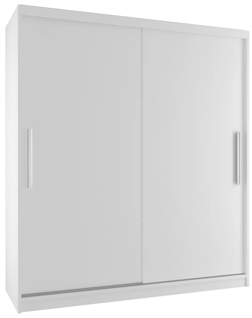 Šatníková skriňa 133 cm Belini biely mat s posuvnými dverami  SI SZP2/2/W/W/0/AL