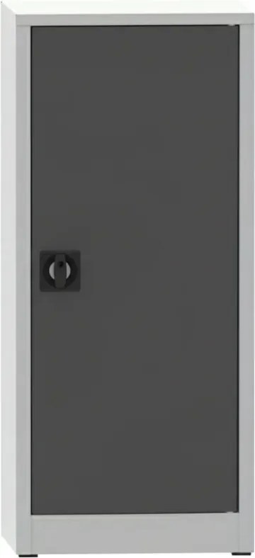 Dielenská policová skriňa na náradie KOVONA, 2 police, zváraná, 508 x 400 x 1150 mm, sivá / tmavo sivá