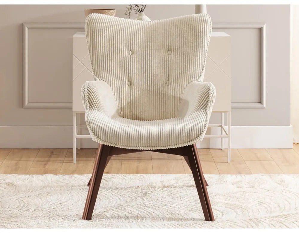 Béžové menčestrové kreslo Niko – Ropez