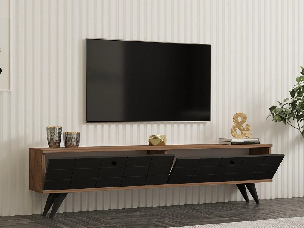 TV stolík/skrinka Butepe (antracit + borovica atlantická) . Akcia -30%. Vlastná spoľahlivá doprava až k Vám domov. 1095157