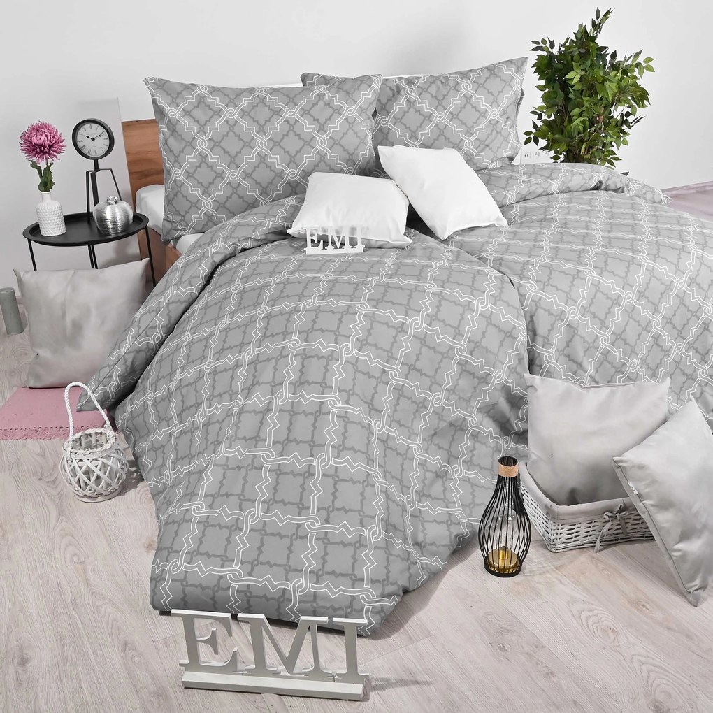 Obliečky bavlnené Dolce sivé EMI: Vankúš 70x90