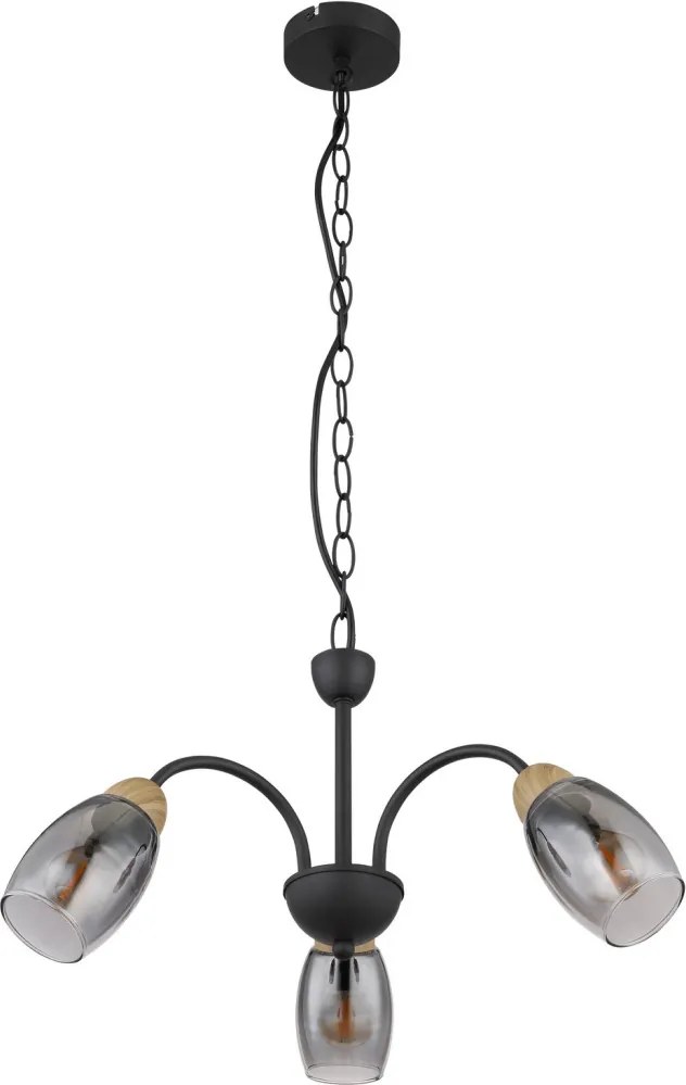 Luster Gerly, čierne, 3 svietidlá