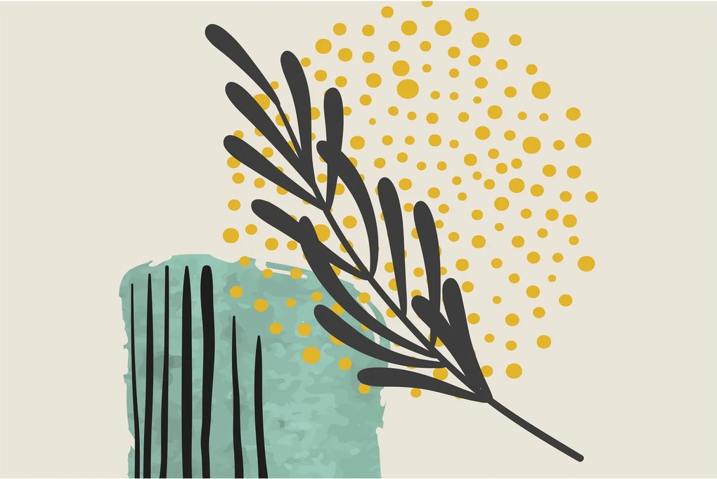 Obraz - Abstraktné listy N⁰3 (90x60 cm)