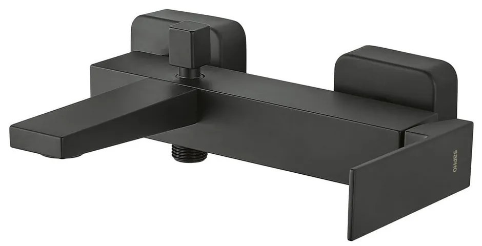 Matne čierna nástenná vaňová batéria (2 výstupy) Latus – Sapho