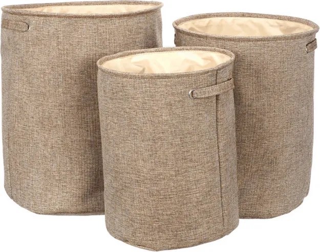 Set troch košov na bielizeň hnedý LK9581-BROWN (3 ks)