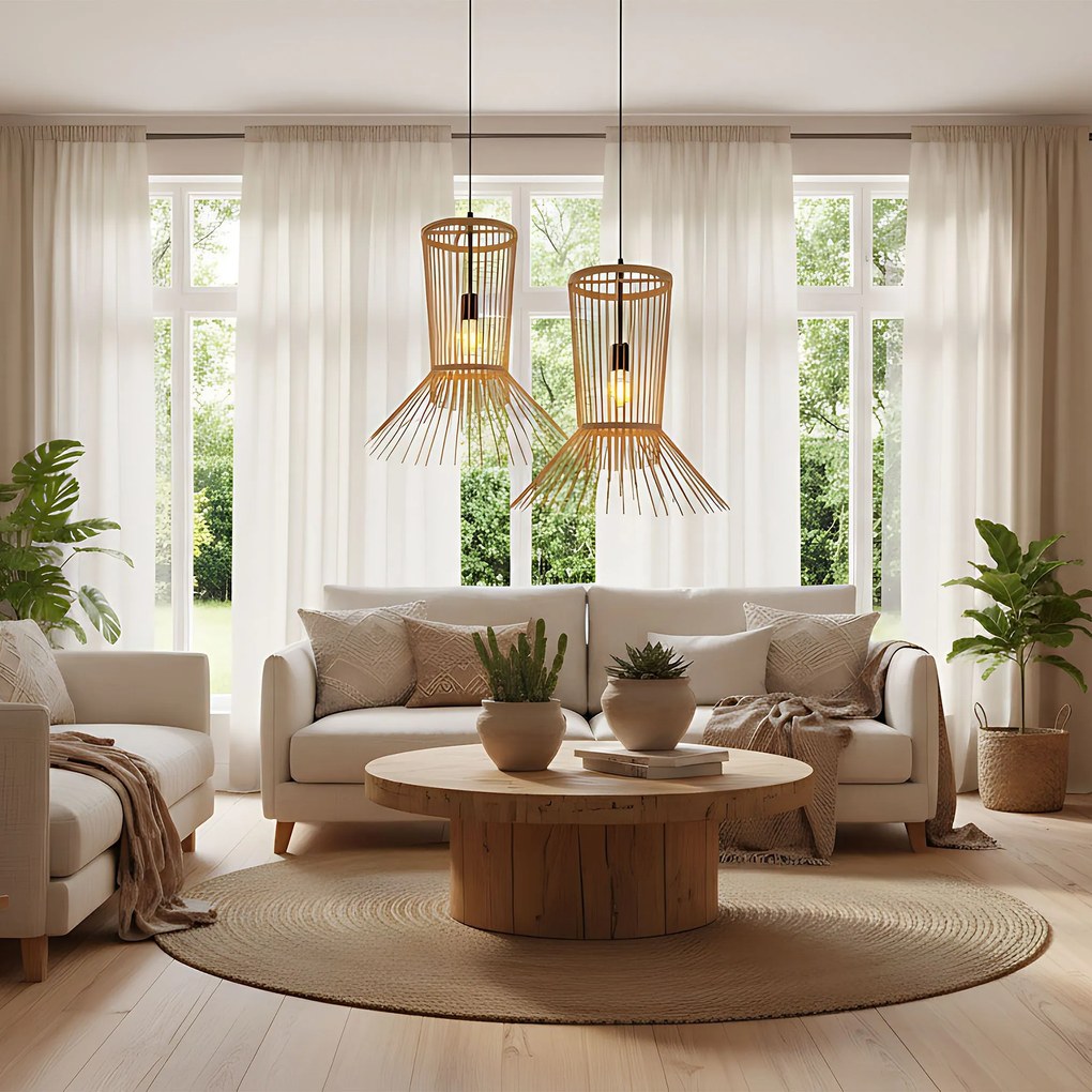 Toolight Toolight, stropné svietidlo 1xE27 APP1457-1CP, prírodná hnedá-čierna, OSW-00931