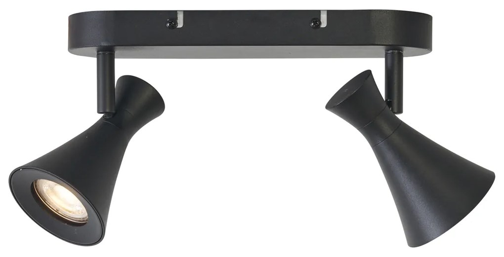 Moderné stropné bodové svietidlo čierne 2-svetelné nastaviteľné - Triangle