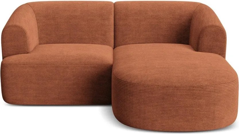 Menčestrová rohová pohovka v terakotovej farbe (pravý roh/s leňoškou) Campi – Cosmopolitan Design
