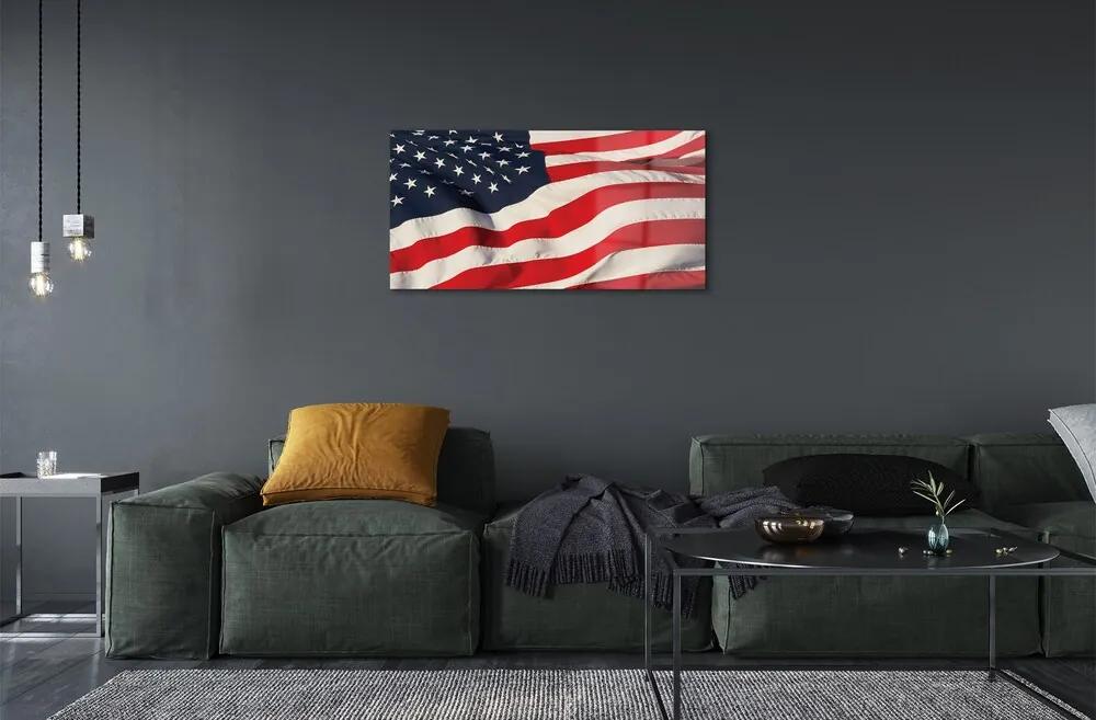 Sklenený obraz Vlajky Spojených štátov 120x60 cm
