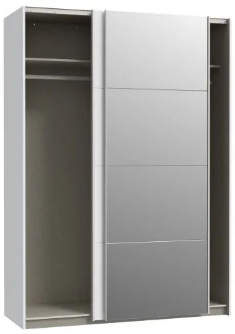 Šatníková skriňa so zrkadlom KARO 150x210 cm biela