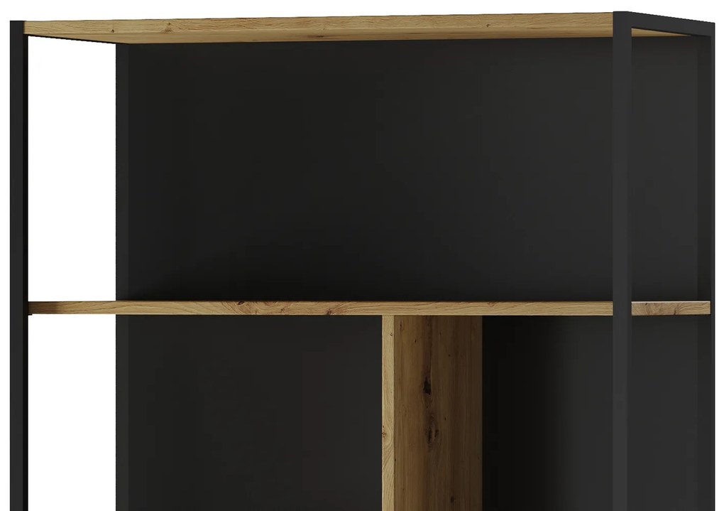 Regál Lucas II 16 90 cm dub Artisan/čierny