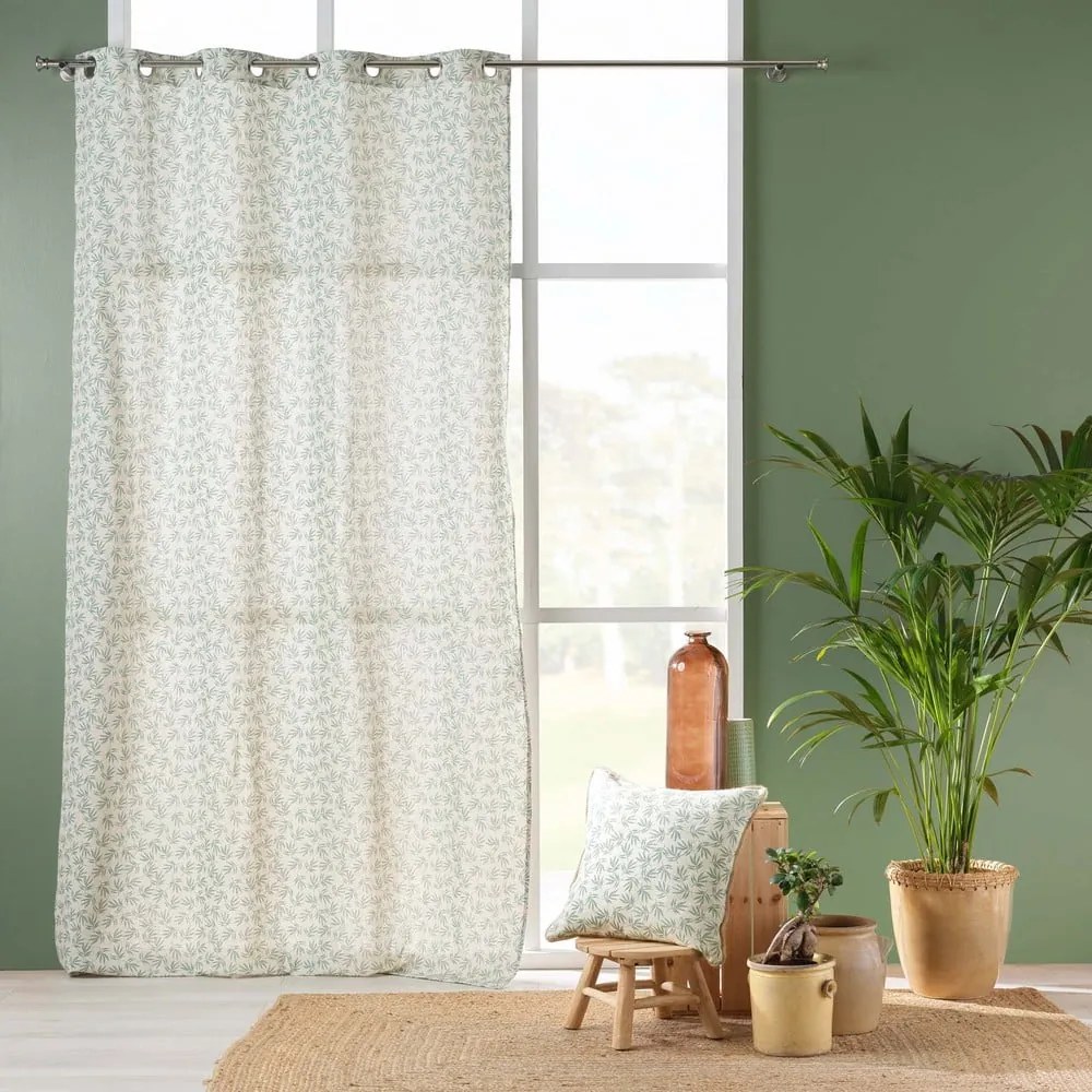 Bielo-zelený záves 140x240 cm Maddy – douceur d'intérieur