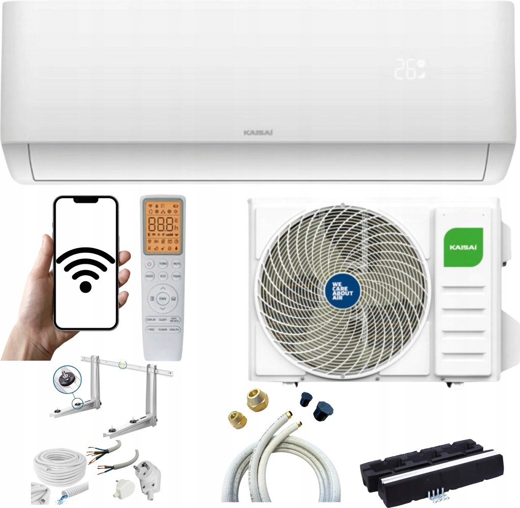 Nástenný klimatizátor Kaisai Pro Heat+ 3,5 kW 40 m2 Ohrievač Sada Na Montáž