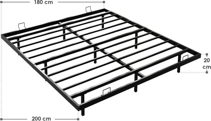 Dizajnová posteľ 180 x 200 čierna s LED podsvietením