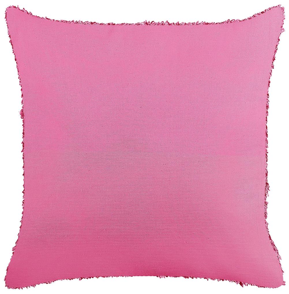 Bavlnený vankúš 45 x 45 cm ružový RHOEO Beliani