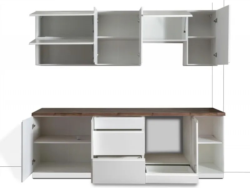 Kuchynská linka Aspen 240cm biela