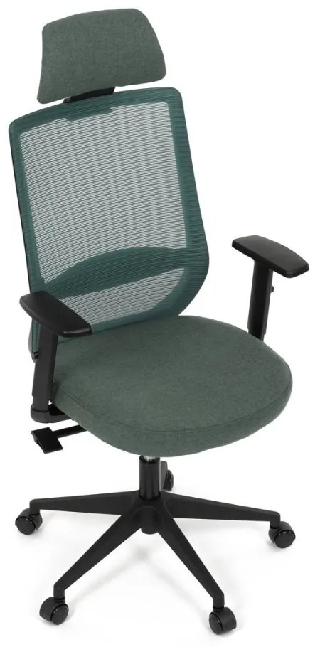 Kancelárska ergonomická stolička SENA — látka, čierna / zelená