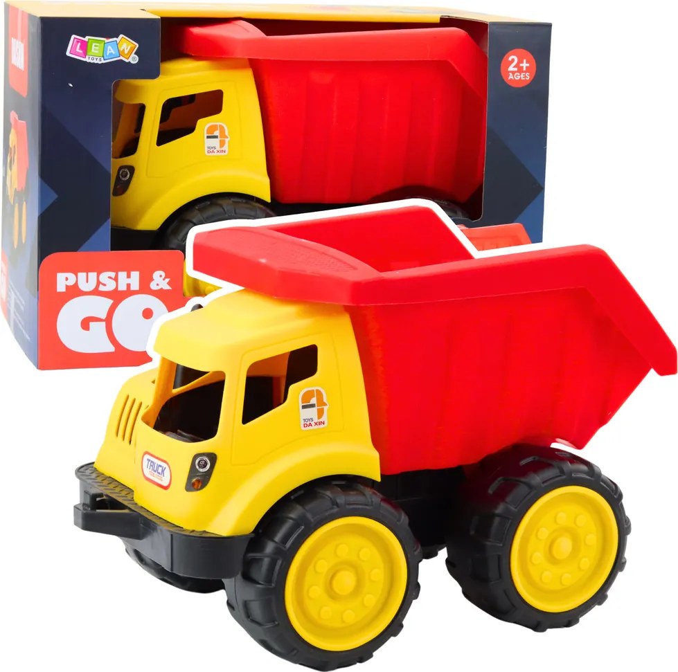 LEAN Toys Veľký detský sklápač na piesok Stavebné vozidlo červeno-žlté
