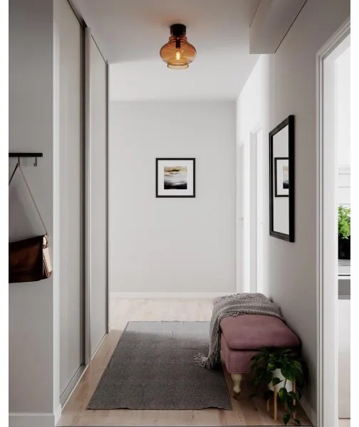 ByRydens 4202200-5512-Stropné svietidlo DOLORES 1xE27/5W/230V pr.30cm hnedá/dymová