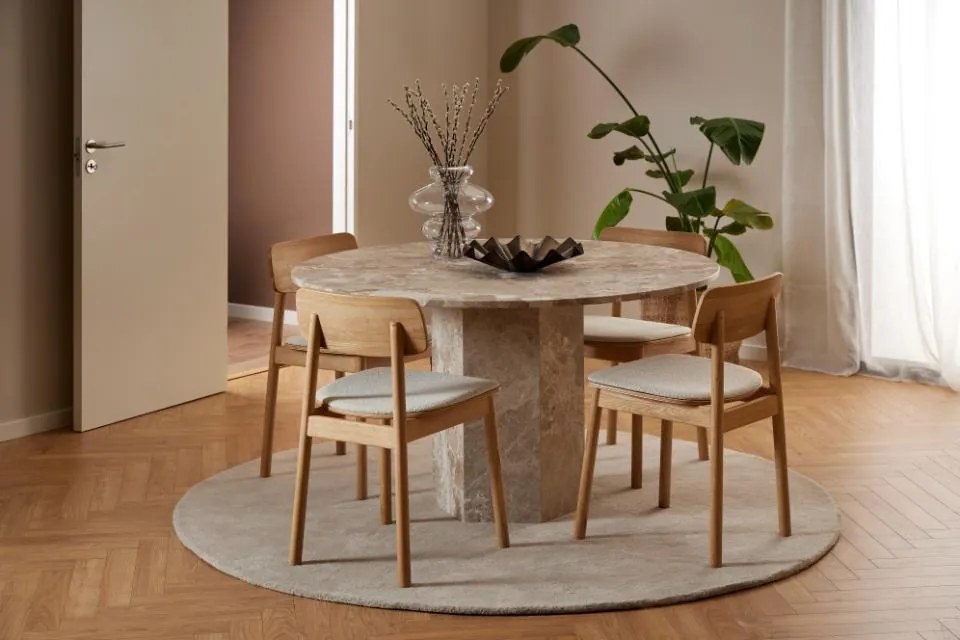 Jedálenský stôl Naxos 130 cm mramor Latte