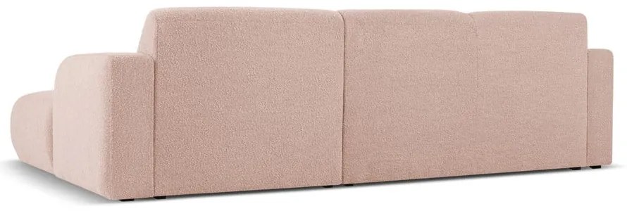 Ružová rohová pohovka z textílie bouclé (pravý roh) Molino – Micadoni Home