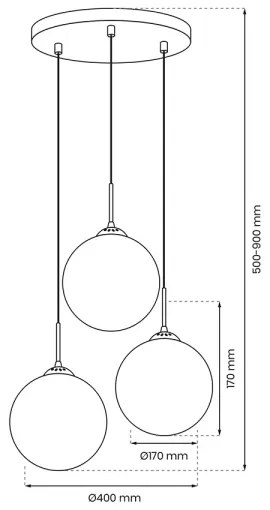 Luster na lanku REFLEX 3xE14/40W/230V