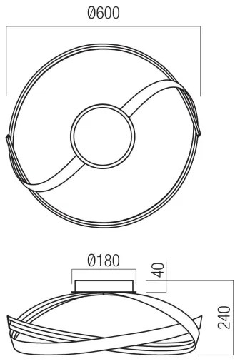 Redo 01-3613 - LED stmievateľné stropné svietidlo IMPULS LED/34W/230V zlaté